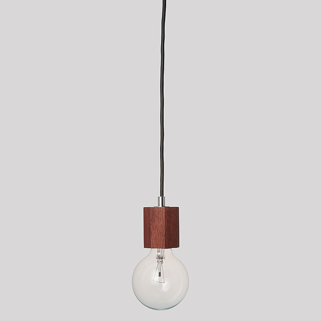 木製ソケットペンダント八角柱（ランプ別売・60W）E26｜YAZAWA